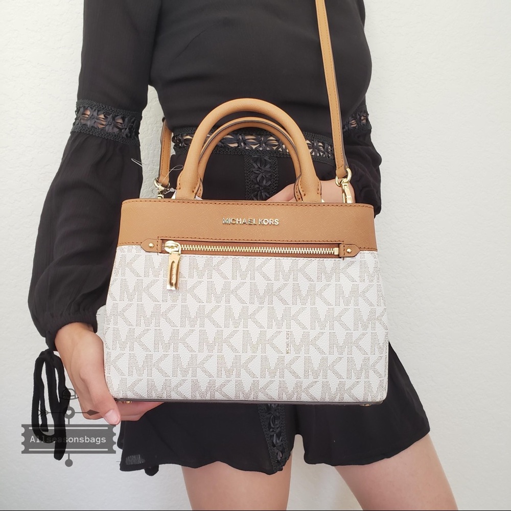 NWT Michael Kors Hailee Xs Satchel Vanilla Acorn - Picture 5 of 8